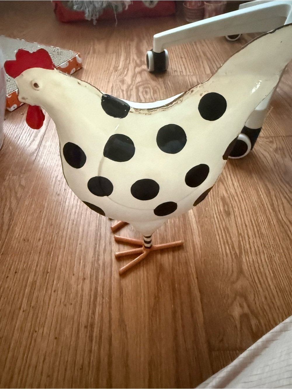 MacKenzie-Childs polka dot hen chicken metal